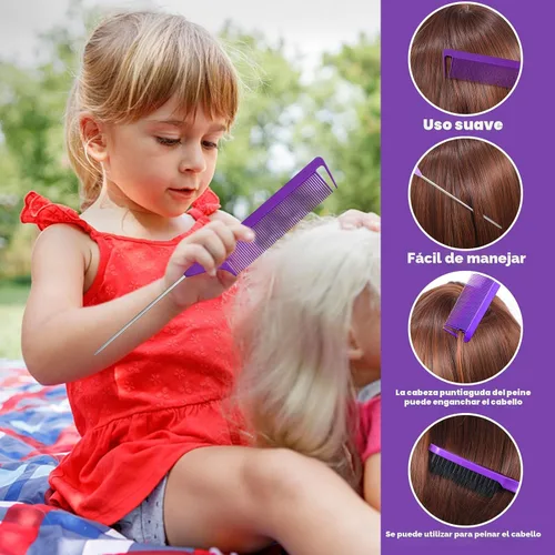 Vista 6 de Auroray Bandas de goma para el cabello pequeñas de 32 colores con 16 herramientas de peinado, 2000 piezas de ligas elásticas para el cabello de niña