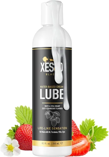 Vista 12 de XESSO Cum Lube, lubricante blanco cremoso a base de agua, 4 onzas líquidas, gel grueso hipoalergénico sin perfume para mujeres, hombres y parejas.