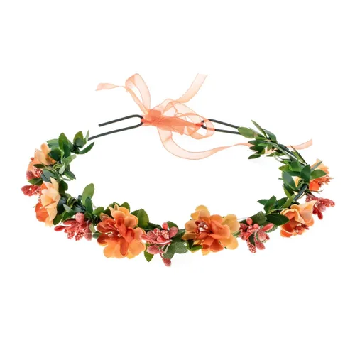 Vista 20 de Corona de flores suculentas, eucalipto, halo de boda, diadema floral, accesorio para fotos (B-blanco)