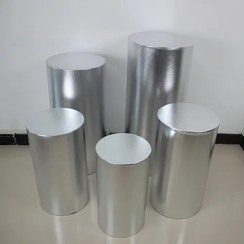 Vista 8 de Fundas de soporte de cilindro de fiesta para soportes de pedestal de cilindro de metal, fundas elásticas de bronce, cubierta de pedestal para Negro