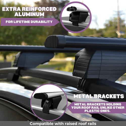 Vista 4 de ERKUL Barras transversales de techo para Mercedes Benz GLE (V167) 2019-2026 Barras transversales de aluminio con bloqueo antirrobo para techo Negro