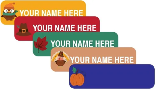 Vista 10 de Etiquetas de nombre personalizadas. Las etiquetas impermeables aptas para lavavajillas son ideales para la escuela y la oficina, ropa de guardería