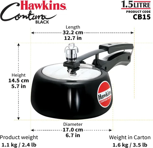 Vista 9 de Hawkins Olla a presión Contura Black 1,5 litros