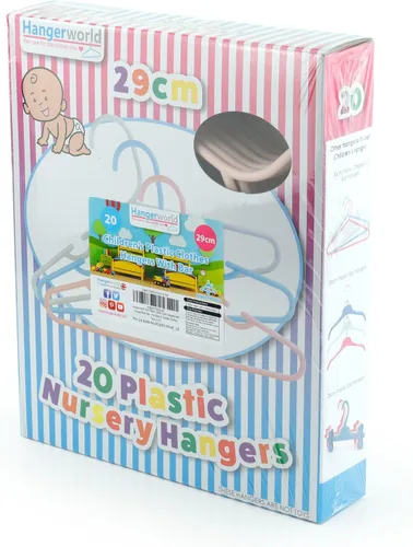 Vista 5 de HANGERWORLD Perchas infantiles para guardería y armario infantil (20 unidades, rosa)