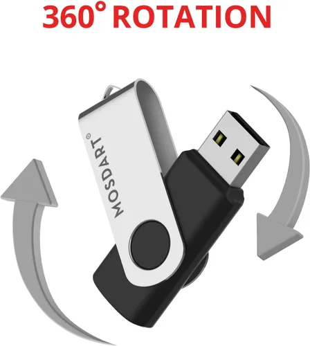 Vista 6 de mosDART - memoria externa USB 2.0 - capacidad pequeña - 10 unidades - 128mb indicador led, negro Con protección de puerto de clip giratorio