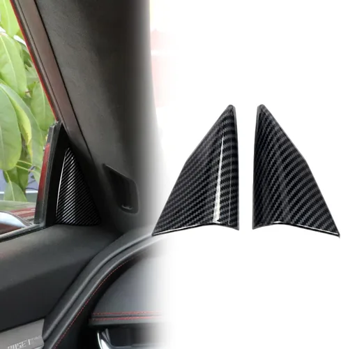 Vista 3 de ITrims Para Chevrolet Corvette C8 2020 2021 2022 2023 Accesorios de coche Una cubierta de pilar triangular Car Styling Decoración Pegatina ABS Fibra