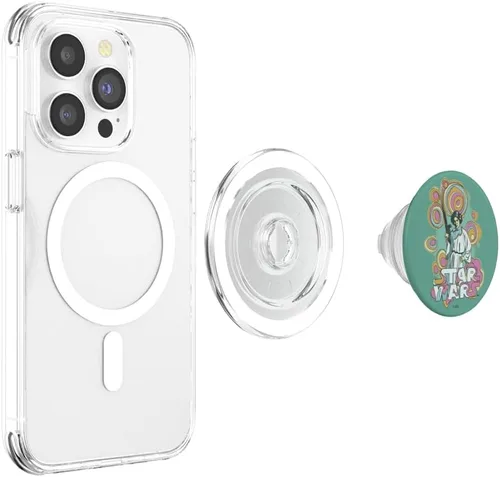 Vista 4 de Star Wars Leia - Póster de título de remolino de color retro PopSockets MagSafe PopGrip para iPhone