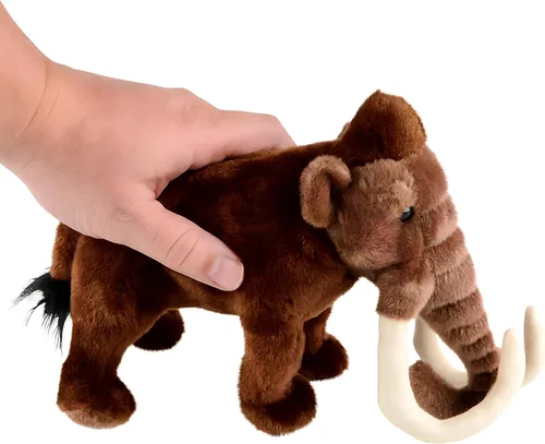 Vista 2 de Rhode Island Novelty Mamut lanudo prehistórico, animal de peluche de dinosaurio suave para niños, 10 pulgadas