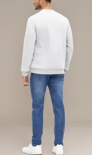 Vista 111 de MAGCOMSEN Sudadera de cuello redondo para hombre de manga larga casual cálida de forro polar