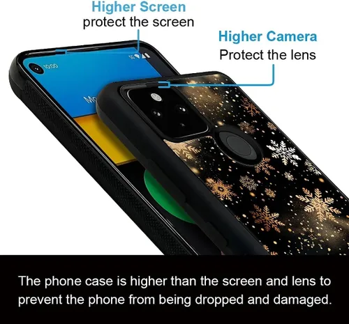 Vista 1561 de Compatible con Google Pixel 4A 5G Mobile Case Creative Acrylic Panel trasero Silicona Protección Grip especialmente diseñado para Google Pixel 4A 5G