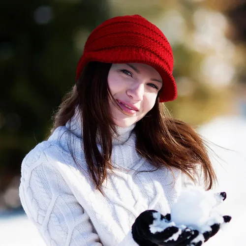 Vista 6 de Gorro de punto de invierno para mujer, gorro de invierno para mujer, gorro holgado con visera, gorro cálido con calavera de Newsboy
