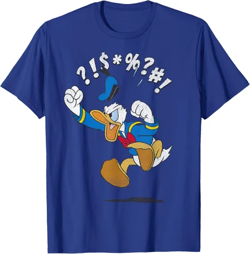 Vista 18 de Disney Mickey And Friends - Camiseta vintage de Donald Duck Angry Jump, Negro
