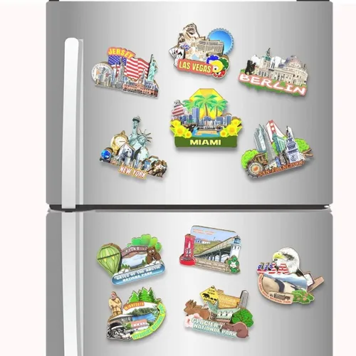 Vista 4 de Imán de Miami, de los E.E.U.U., de madera, 3D, monumentos, viajes, coleccionables, recuerdos, decoración hecha a mano