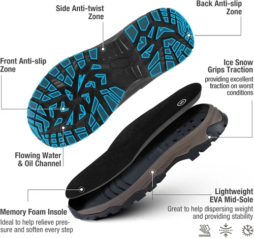 Vista 3 de HISEA Excursion Pro - Botas de lluvia para hombre, altura hasta el tobillo, de neopreno, botas de caza, impermeables, aisladas, para exteriores