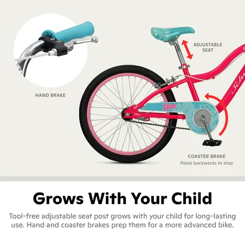 Vista 8 de Schwinn Koen & Elm - Bicicleta para niños mayores Rosa