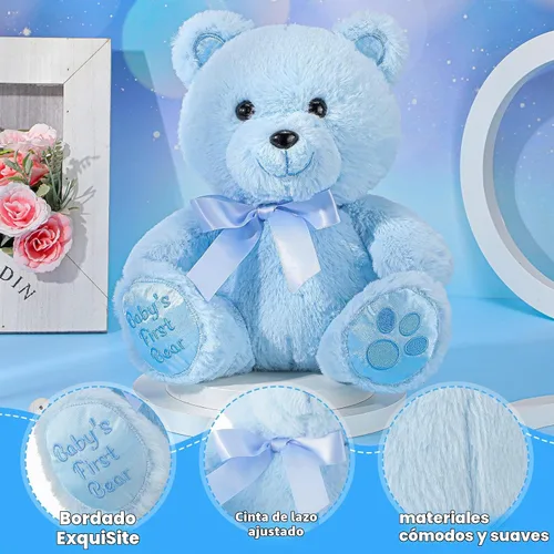 Vista 3 de Chalyna - Muñeca de peluche de 10 pulgadas, diseño de oso del bebé, color Azul