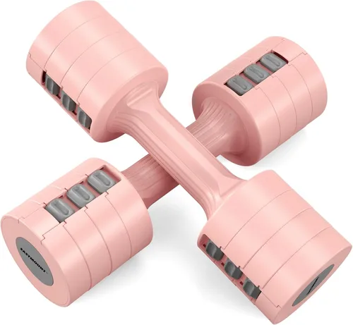 Vista 11 de EAST MOUNT Adjustable Weight Dumbbells Set of 2, 8 in 1 Hand Weights for Women Azul