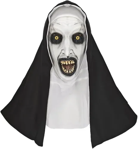 Vista 7 de DIYLN Disfraz de monja de Halloween para mujer, película de miedo, religiosa, medieval, traje de cosplay con accesorios