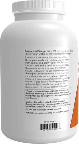 Vista 3 de Suplementos NOW Foods, Polvo de inositol, Señalización de neurotransmisores*, Salud celular*, 1 libra