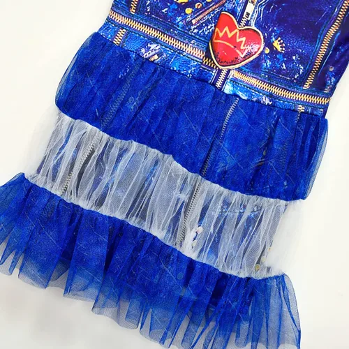 Vista 4 de VARWANEO Vestidos de disfraz de malla para niñas de 3 a 10 años, para fiesta de cumpleaños, tutú de tul