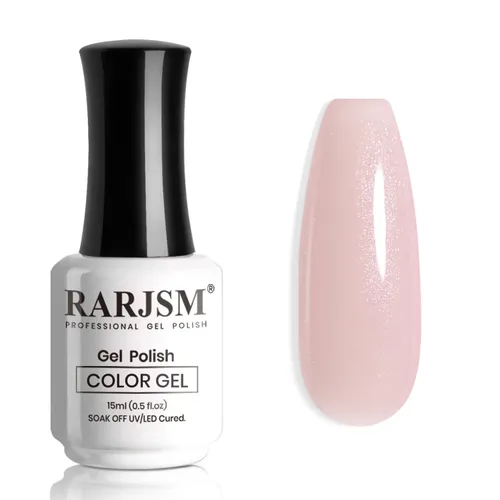 Vista 14 de RARJSM Esmalte de uñas en gel color albaricoque, dorado con brillantina, neutro, transparente, color nude, esmalte de gel para remojar para remojar