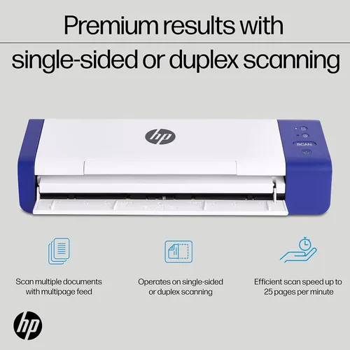 Vista 2 de HP Compact Desktop Duplex USB Mobile Document & Photo Scanner with Auto-Feed Tray for Portable 2-Sided Digital Scanning, Model HPPS200, for Home &