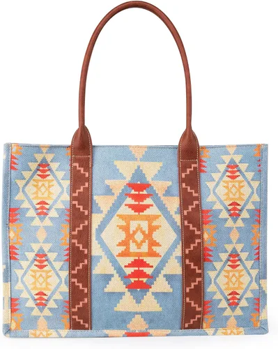 Vista 5 de Wrangler Aztec Tote Bag for Women Boho Shoulder Purses and Handbags
