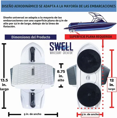 Vista 7 de SWELL Wakesurf Creator H3X Plus - El mejor moldeador de estela - Longitud extensible, giratorio con textura hidrodinámica