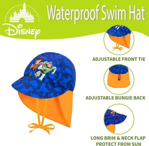 Vista 4 de Disney Sombrero de natación para niños pequeños, sombrero de sol para niños pequeños para verano con los favoritos de Disney, sombrero de sol