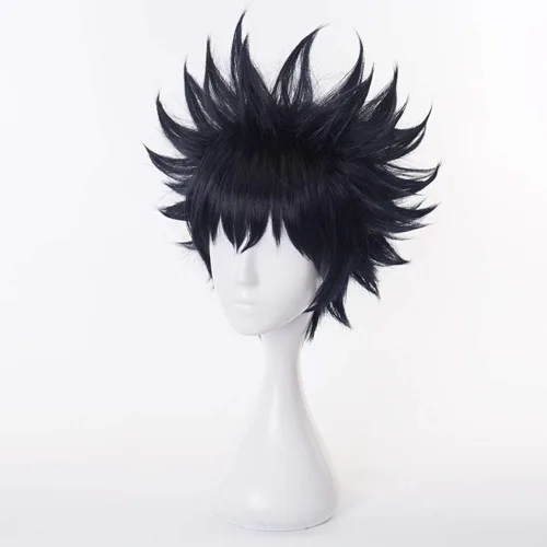 Vista 3 de OSIASWIG OSIAS Fushiguro Megumi JJK Cosplay peluca para hombre y niños