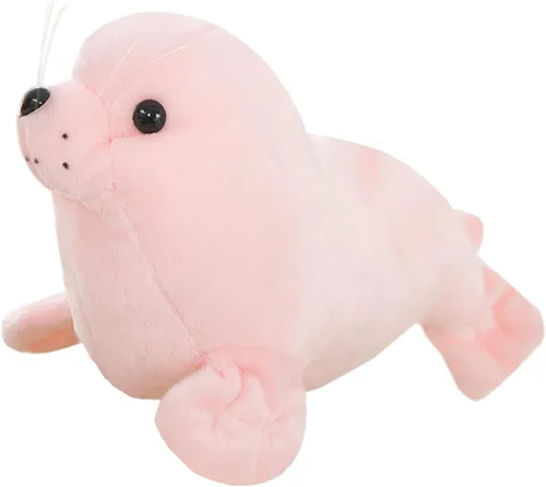 Vista 10 de zhidiloveyou - Muñeca Kawaii de peluche con diseño de sello, color gris, 9 pulgadas