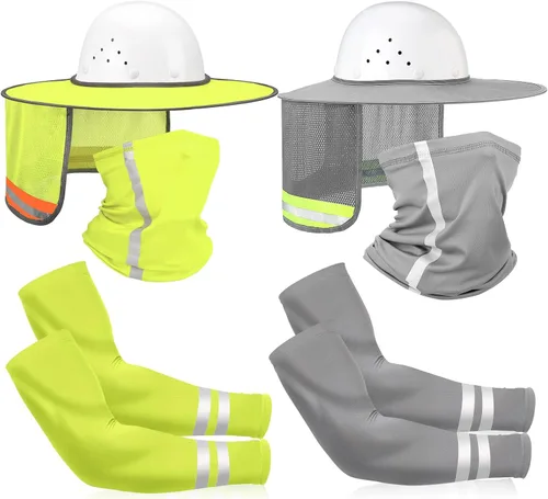 Vista 12 de SATINIOR 8 unidades de sombrero duro de ala completa para el sol, protección solar, protección para el cuello, polaina para el cuello, bufanda
