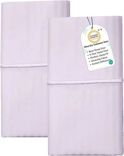 Vista 26 de Feather & Stitch - Juego de 2 fundas de almohada estándar de 100 % algodón, 500 hilos, fundas de almohada suaves con cierre tipo sobre, suaves