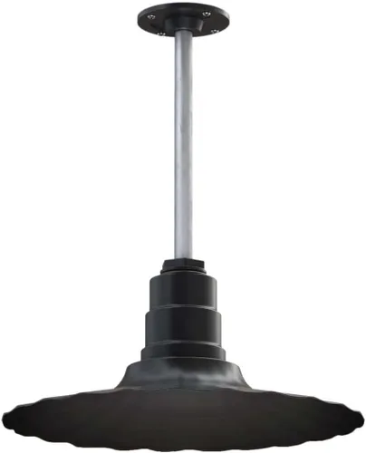 Vista 68 de Steel Lighting Co. Colgante Eagle Rock Lámpara montada en el techo Onda radial de 16 pulgadas vástago de 12 pulgadas Acero resistente