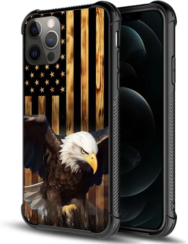 Vista 133 de Funda compatible con iPhone 8, a prueba de golpes, antiarañazos, bandera de ciervos de cola blanca de grano de madera estadounidense