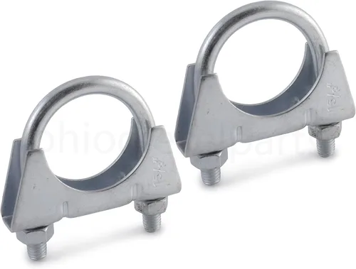 Vista 14 de Abrazadera de silenciador resistente de 3 pulgadas - Estilo de sillín con perno en U - Zinc (paquete de 2)
