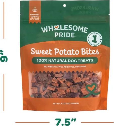 Vista 7 de Wholesome Pride - Caprichos de batata – premios naturales para perros – veganos, sin gluten y sin granos Sin conservantes, 100% batata, suavemente