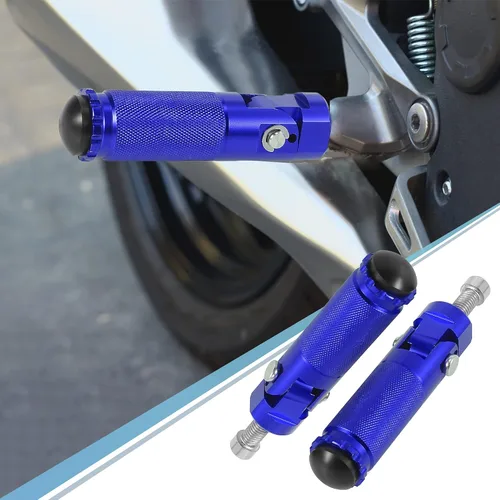 Vista 3 de Motoforti 1 par 0.315 in aleación de aluminio universal motocicleta plegable trasero reposapiés estribera pedal peg bicicleta bicicleta ciclismo azul