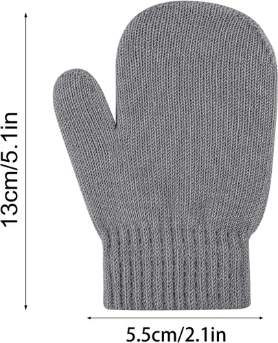 Vista 2 de ONESING 5 pares de mitones negros para bebés, guantes cálidos para recién nacidos, guantes de invierno para bebés y niñas