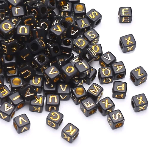 Vista 5 de 1000 piezas de cuentas cuadradas luminosas con letras, cuentas de cubo que brillan en la oscuridad, cuentas de letras luminosas acrílicas, cuentas