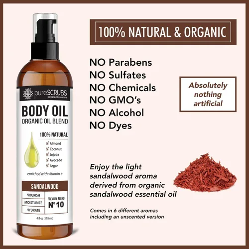 Vista 5 de pureSCRUBS Exfoliante corporal de sándalo + aceite corporal de sándalo