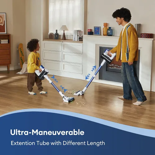 Vista 8 de Ultenic Aspiradora inalámbrica, 40 KPa y 450 W, aspiradora recargable, máximo 40 minutos de funcionamiento, diseño de pie con capacidad de cubo