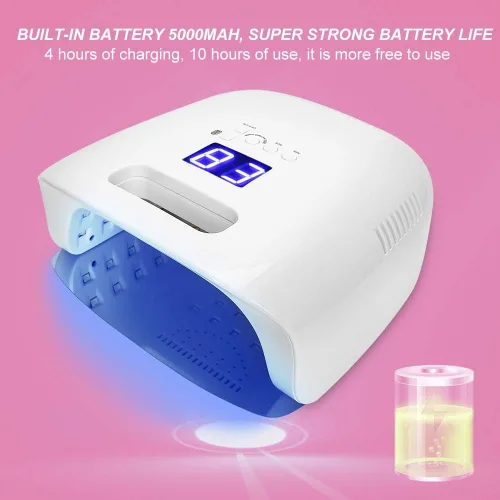 Vista 5 de Lámpara de secado de uñas de 60 W, lámpara LED UV para uñas, sensor de uñas de curado, pantalla LCD, herramientas de uñas para curado para lámparas