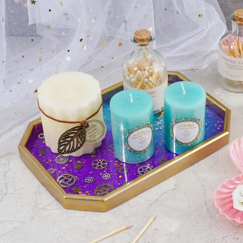 Vista 2 de NiArt Molde de bandeja octágono grande de resina de silicona de fundición