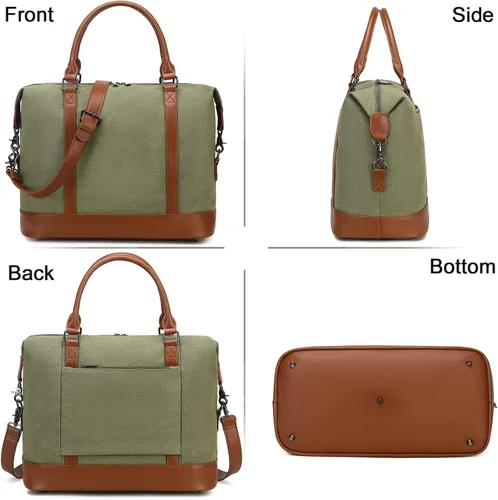 Vista 36 de BLUBOON Bolsas de viaje con cremallera, bolsa de lona para mujer, bolsa de fin de semana para mujer, bolsa de lona para llevar en la bolsa de lona