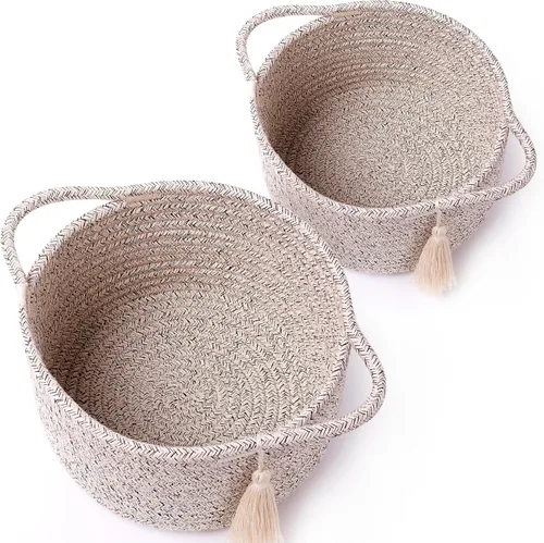 Vista 11 de Cestas de regalo grandes vacías para llenar, bonita canasta tejida para adolescentes, mujeres, baby shower, cubo de juguetes pequeño decorativo