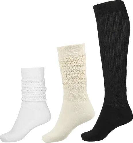 Vista 2 de BomKinta Calcetines holgados para mujer, calcetines de bota alta hasta el muslo, calcetines suaves para mujer, tallas 5-9