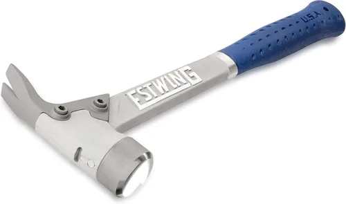 Vista 2 de Estwing AL-PRO - Martillo de carpintero de aluminio, 14 oz, garra recta con cara lisa y mango reductor de impactos - ALBL, azul
