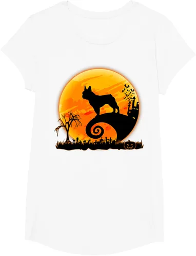 Vista 69 de Camiseta divertida de disfraz de Halloween para perro y luna de Bulldog francés, Negro, S