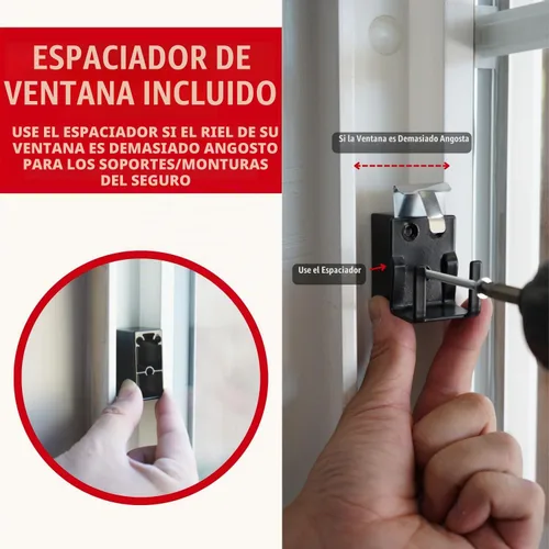 Vista 7 de SecurityMan Barra de seguridad para ventana, fácil de instalar para ventanas horizontales/verticales, barra de bloqueo de ventana ajustable